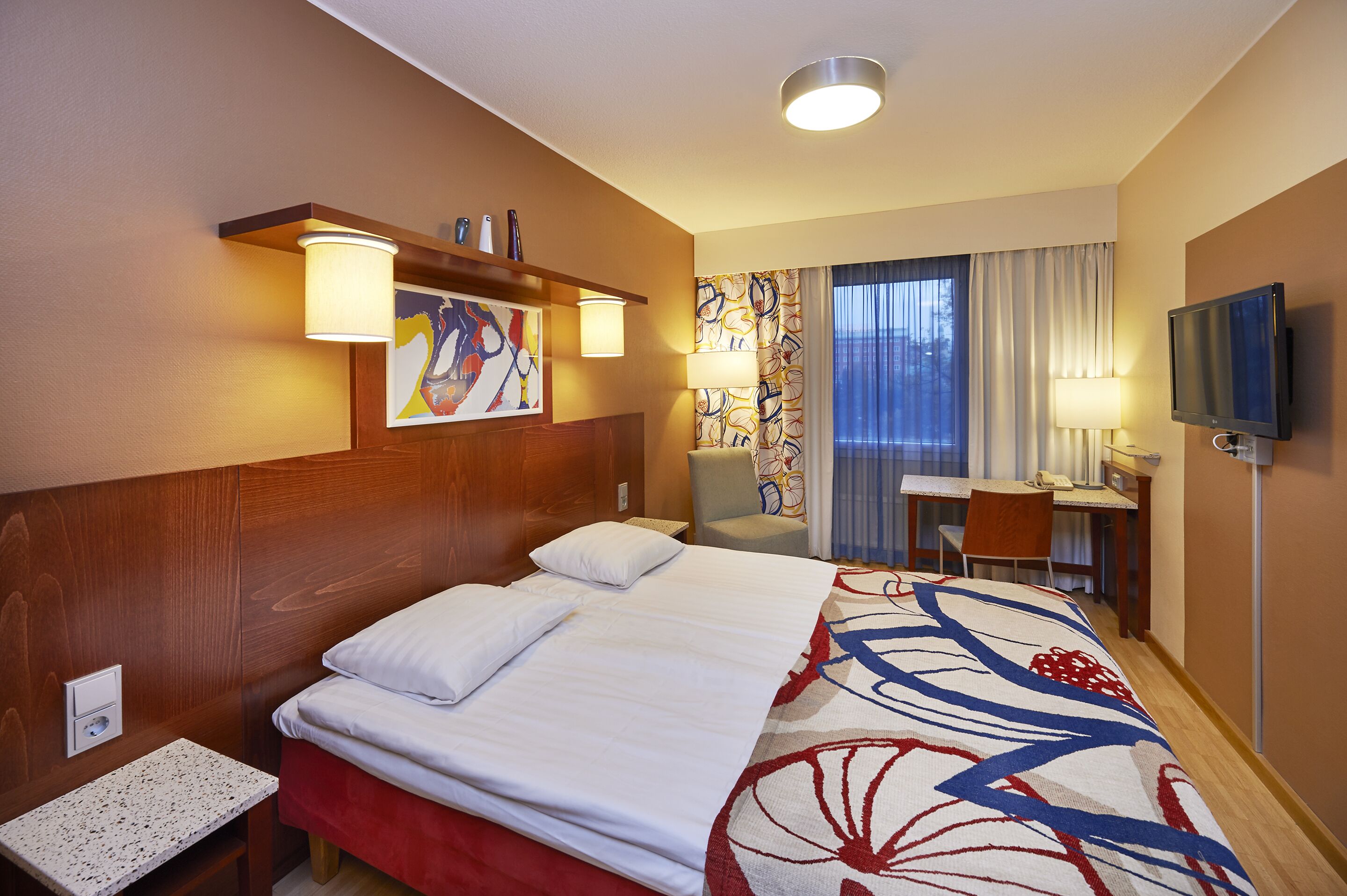 Desk, blackout curtains, iron/ironing board, free WiFi