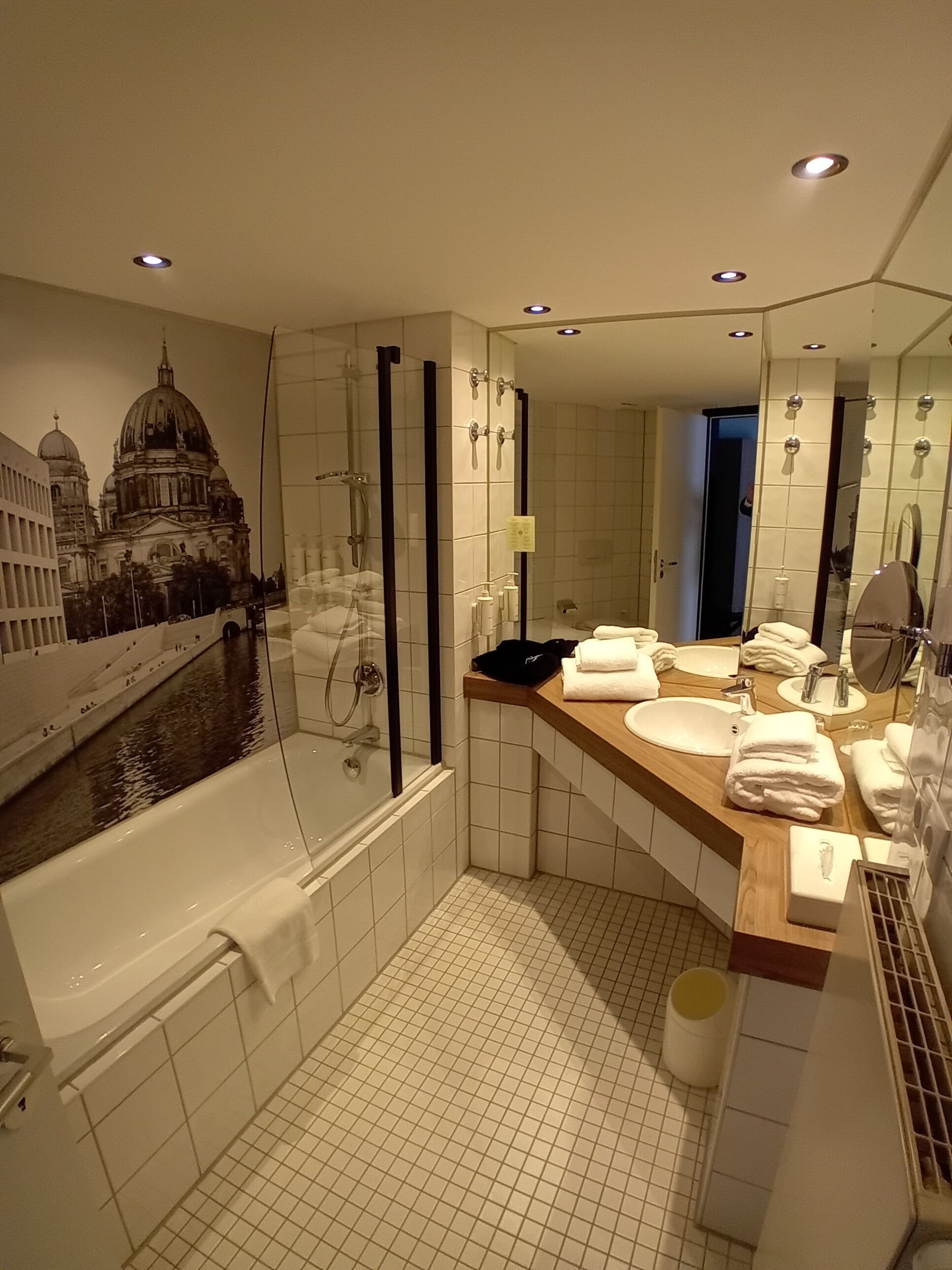 Eco-friendly toiletries, hair dryer, towels