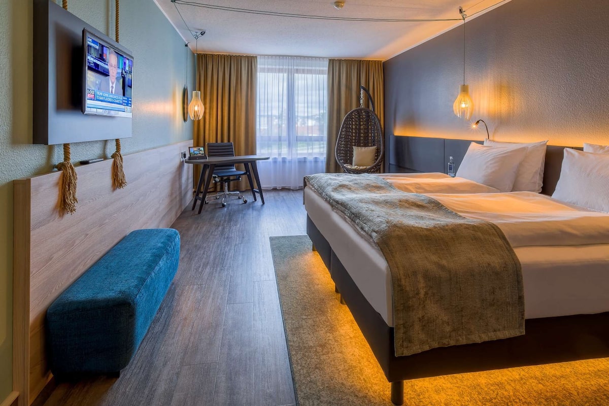 comfort double room | hypo-allergenic bedding, in-room safe, desk, laptop workspace