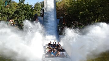 A water ride with a group of people on a boat.
