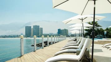 Indoor pool, 2 outdoor pools, pool umbrellas, pool loungers
