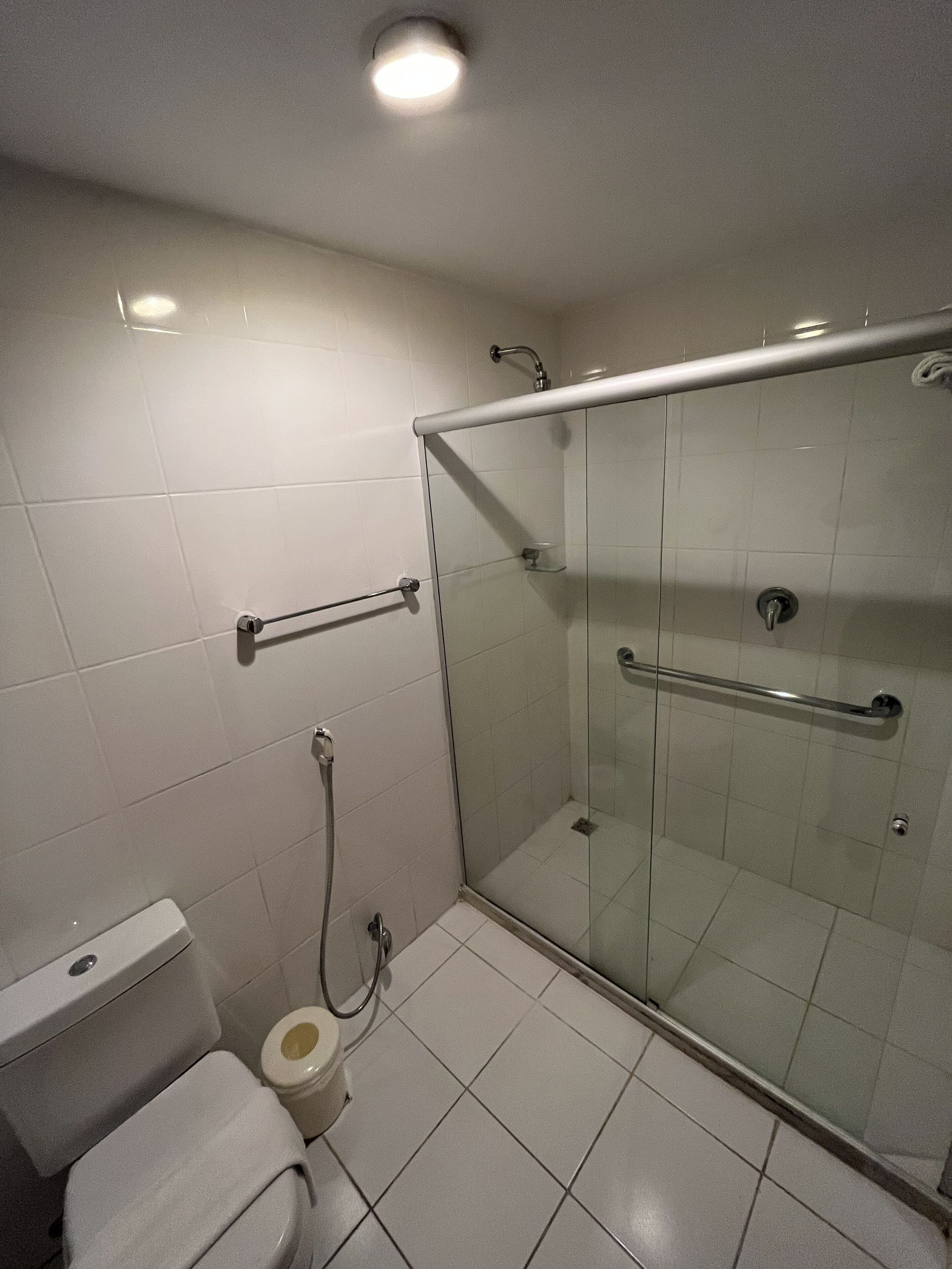 shower, eco-friendly toiletries, hair dryer, towels