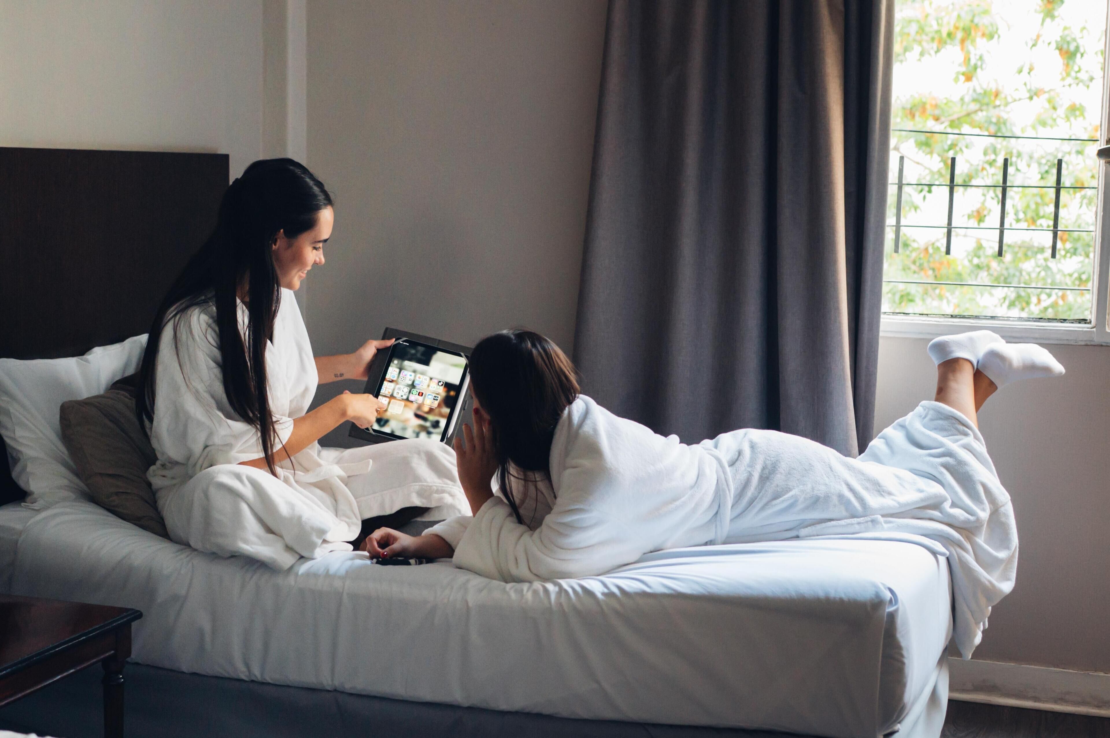 Premium bedding, down comforters, pillowtop beds, in-room safe