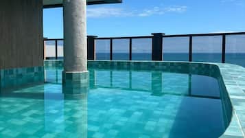 Indoor pool, sun loungers