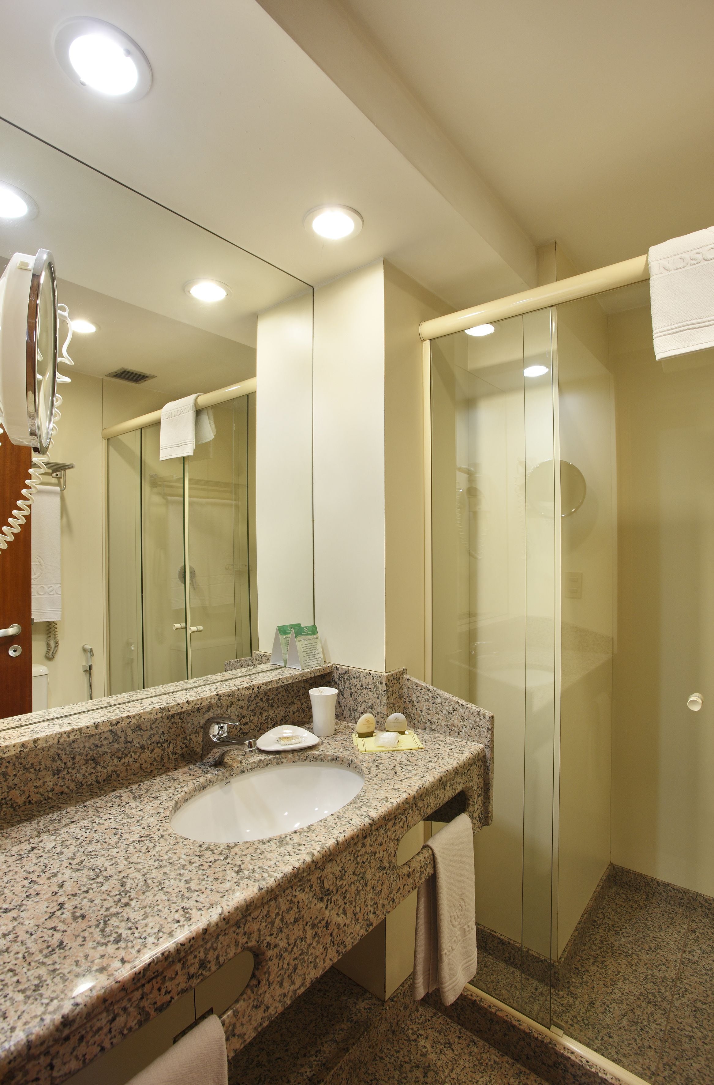 shower, rainfall showerhead, free toiletries, hair dryer