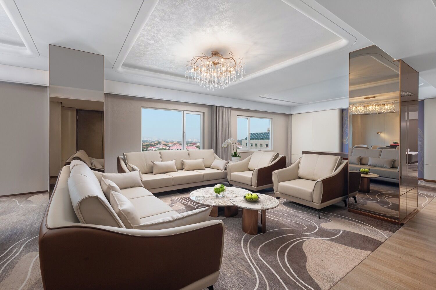 dynasty suite | living area | 43-inch lcd tv with cable channels