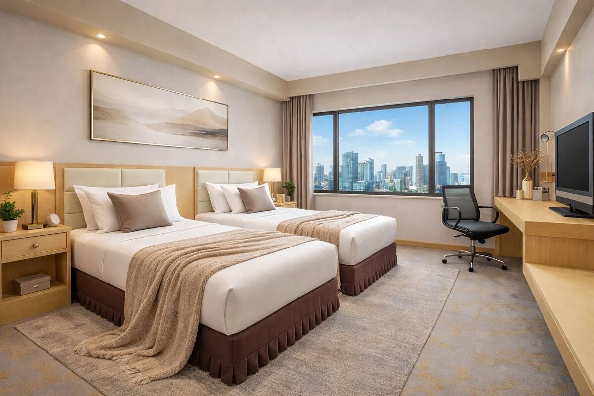 Deluxe Twin Room | Premium bedding, minibar, in-room safe, desk
