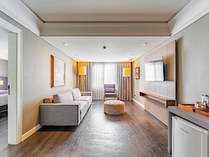 Hypo-allergenic bedding, pillowtop beds, minibar, in-room safe