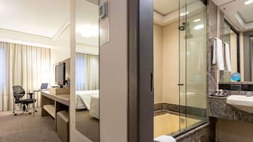 Hypo-allergenic bedding, pillow-top beds, minibar, in-room safe