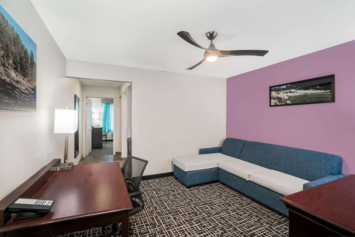 deluxe suite, 1 bedroom, non smoking | premium bedding, desk, laptop workspace, blackout curtains