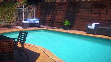 Outdoor pool, pool loungers
