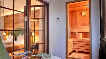 Luxury-Doppelzimmer, Sauna, Gartenblick | Innenbereich