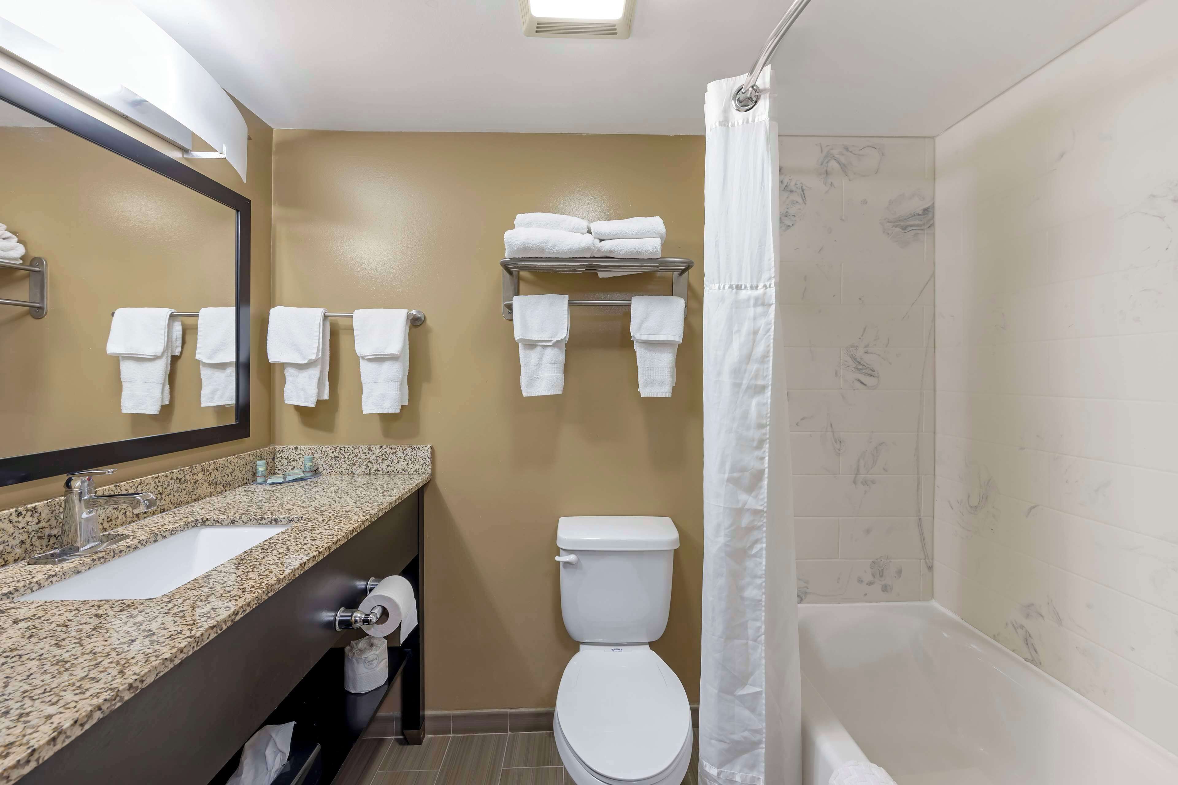 free toiletries, hair dryer, towels