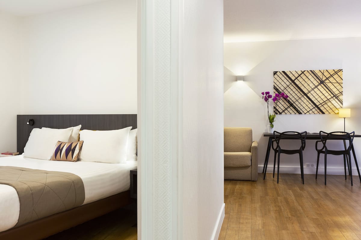 1 habitación y ropa de cama de alta calidad