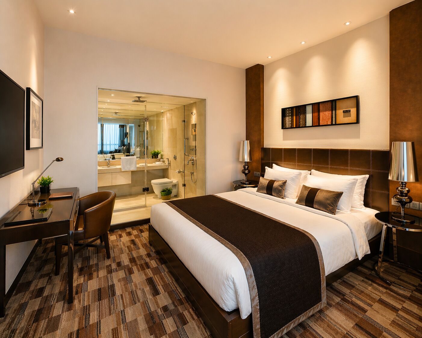 Premium bedding, memory-foam beds, minibar, in-room safe