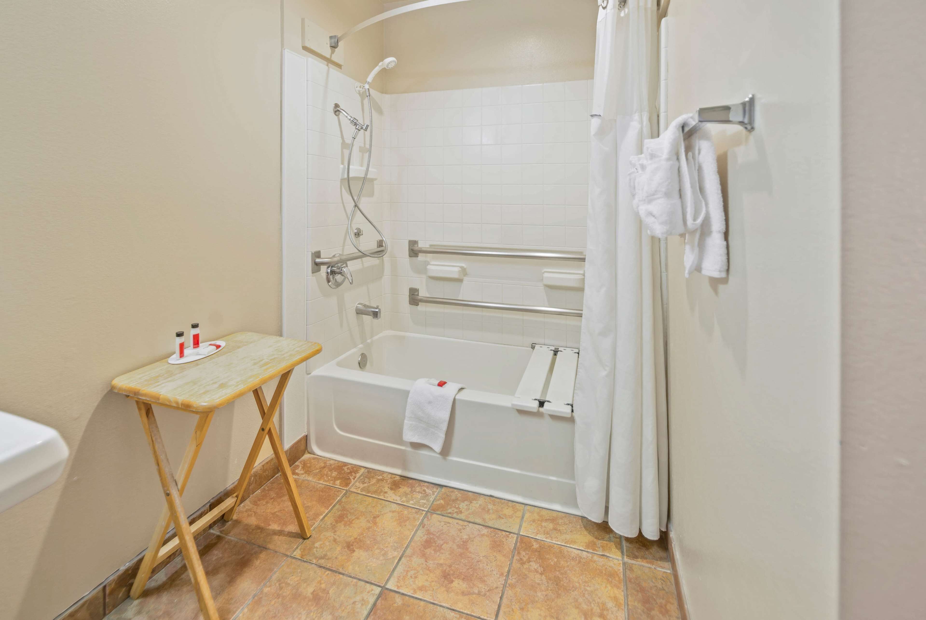 free toiletries, hair dryer, towels