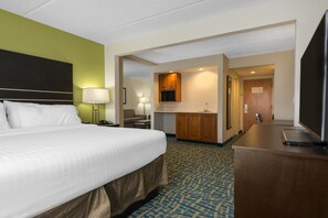 Suite, 1 King Bed (Walk-In Shower) | Desk, laptop workspace, iron/ironing board, free cots/infant beds