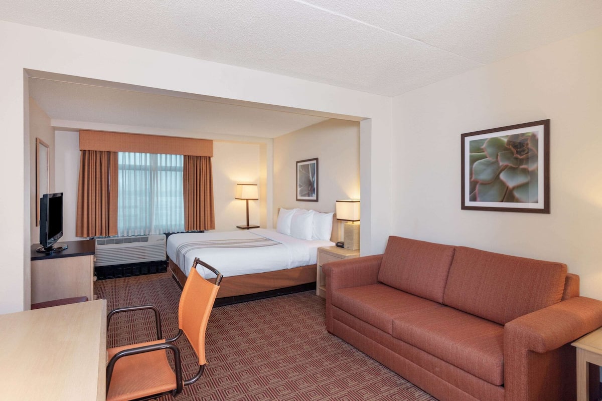 Deluxe Room, 1 King Bed, Non Smoking | Premium bedding, desk, blackout drapes, iron/ironing board