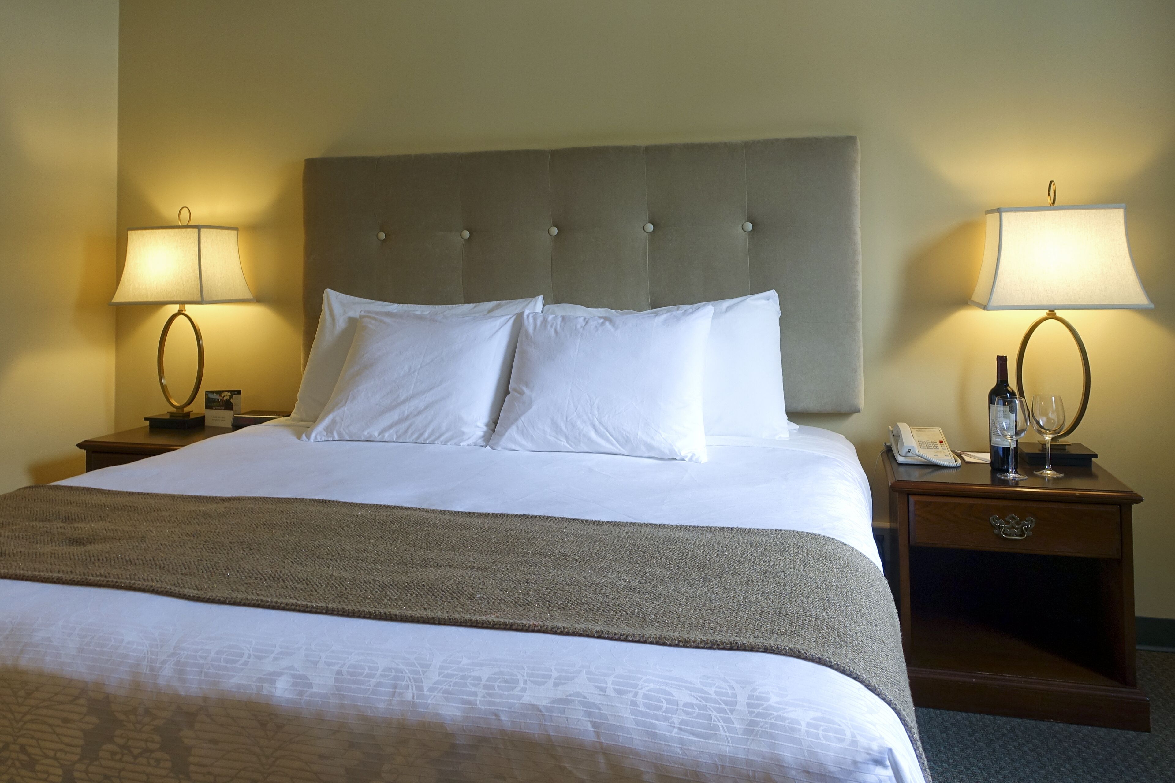 blackout curtains, iron/ironing board, bed sheets