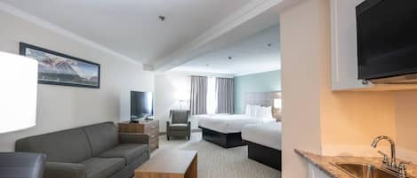 Bureau, espace de travail pour ordinateur portable, rideaux occultants