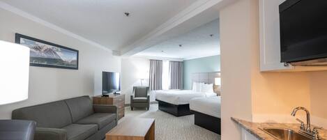 Bureau, espace de travail pour ordinateur portable, rideaux occultants