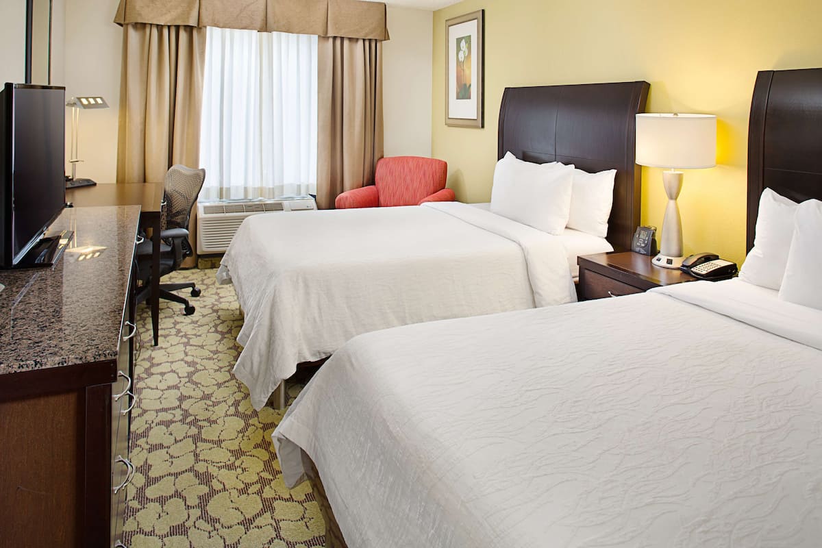 Premium bedding, Select Comfort beds, desk, blackout drapes