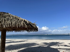Private beach, white sand, free beach shuttle, free beach cabanas
