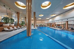 Indoor pool, free pool cabanas, pool loungers