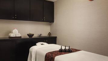 Sauna, steam room, aromatherapy, Thai massages, body scrubs, facials