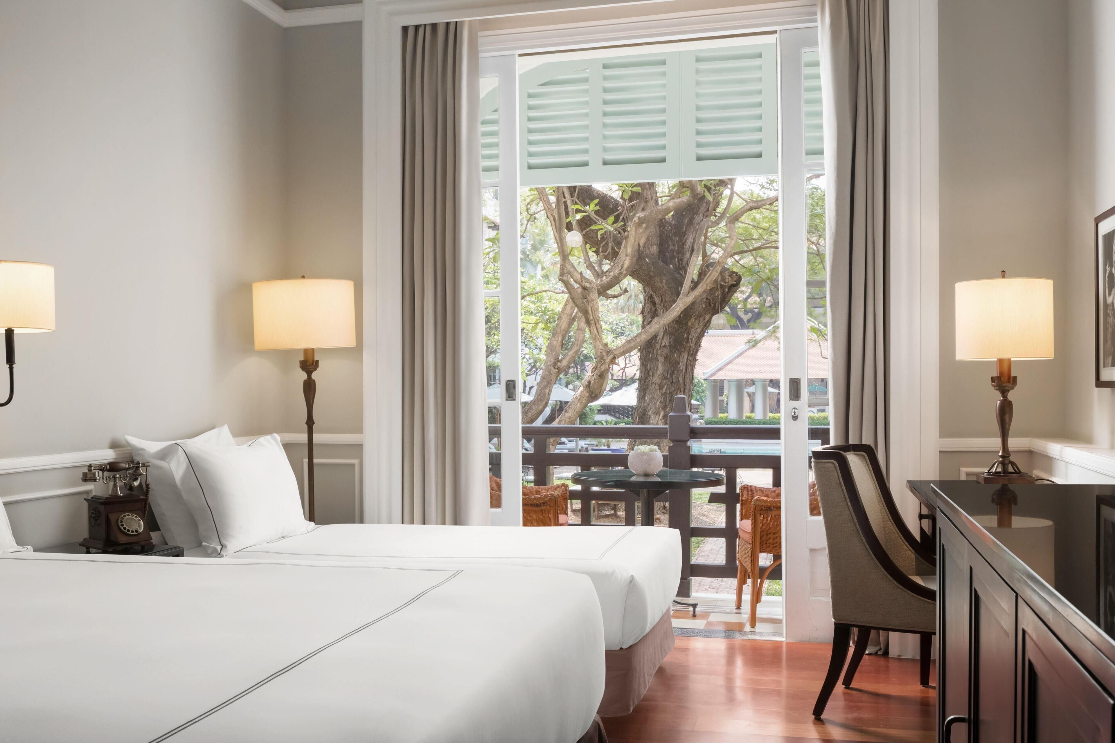 state room twin beds | view from room