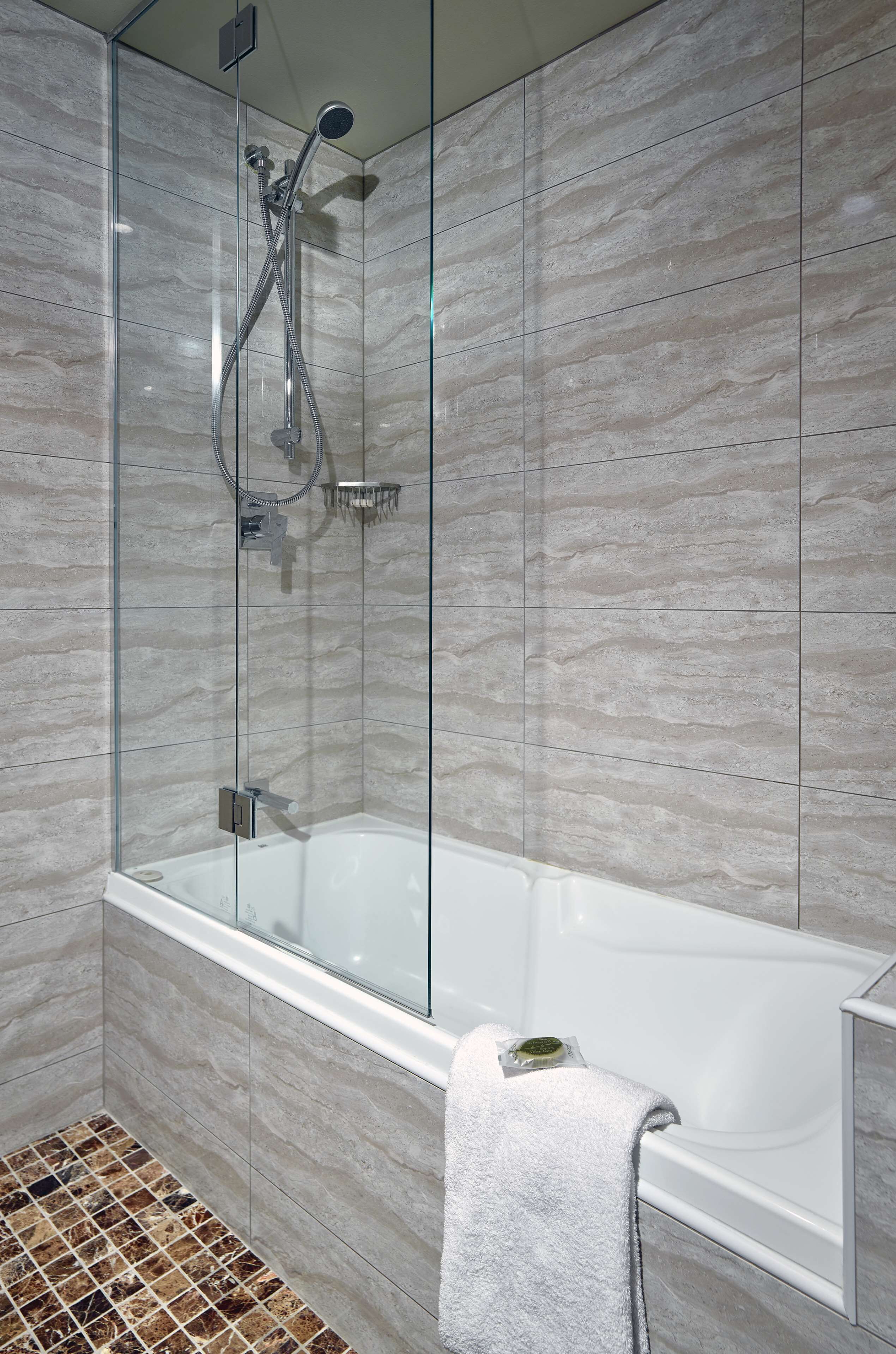 free toiletries, hair dryer, slippers, towels