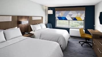 Standaard kamer, 2 queensize bedden (Walk-In Shower) | Verduisterende gordijnen, een strijkplank/strijkijzer, gratis babybedden