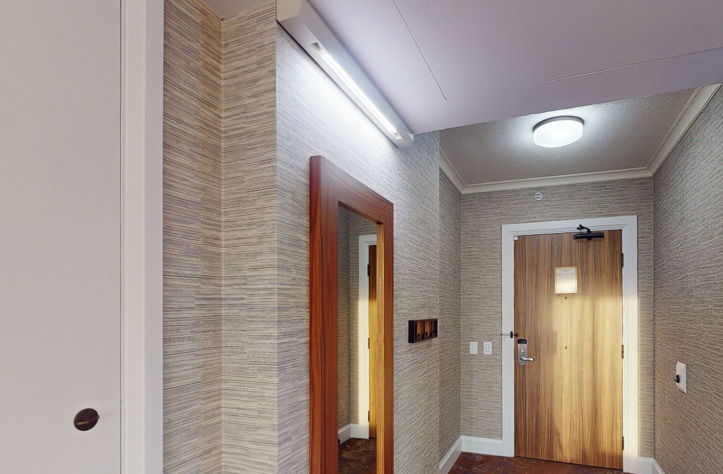 room, 1 king bed, roll-in shower | premium bedding, in-room safe, desk, laptop workspace