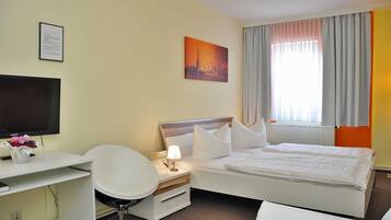 Desk, free WiFi, bed sheets