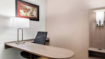 Desk, blackout drapes, free cribs/infant beds, free WiFi