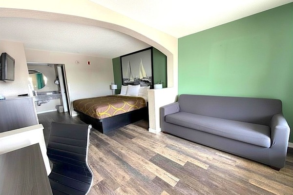 Blackout drapes, cribs (free), rollaway beds (surcharge), WiFi (free)