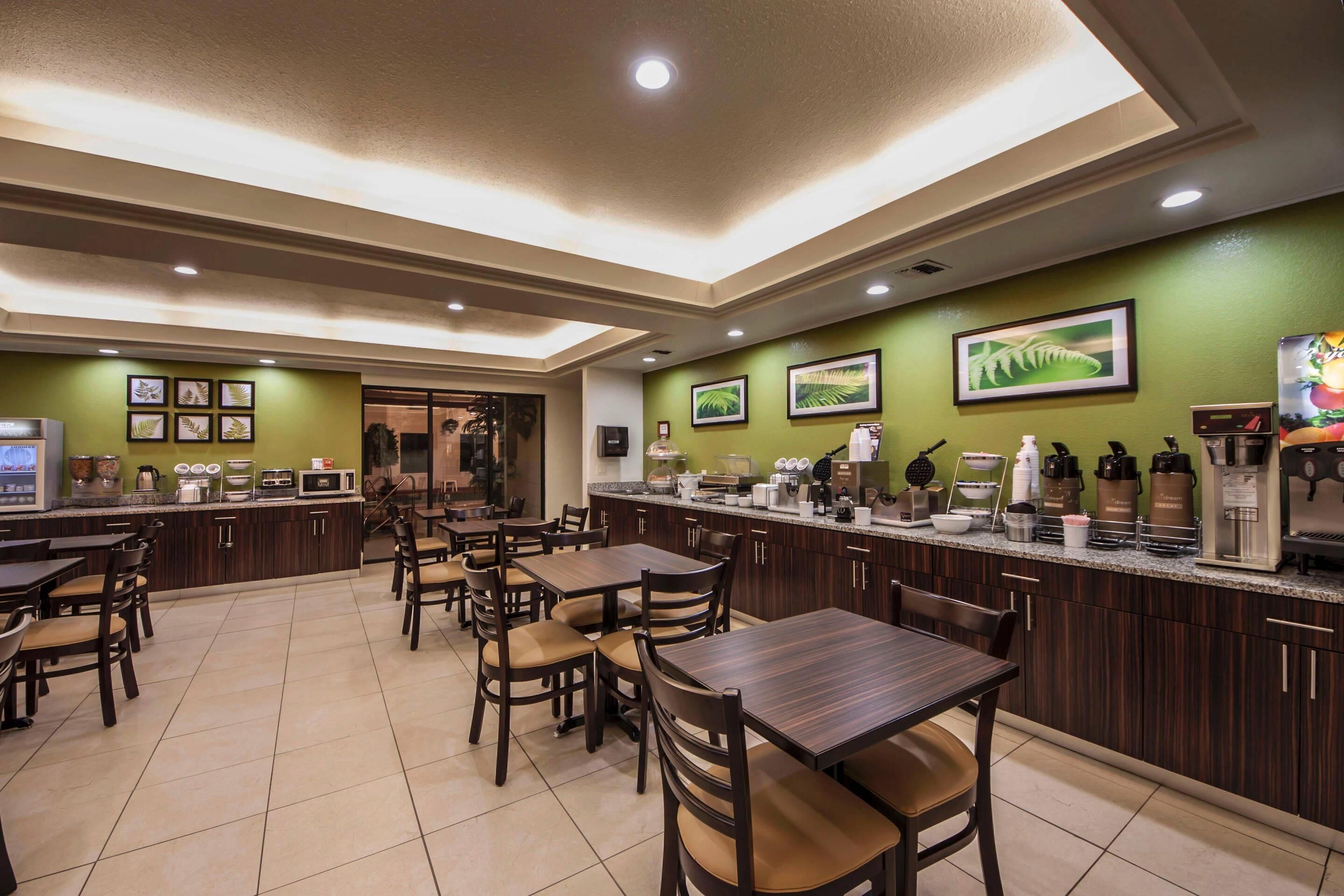 Free daily self-serve breakfast