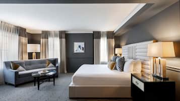 Deluxe-værelse - 1 kingsize-seng - hjørneværelse | Premium-sengetøj, dundyner, senge med topmadrasser, minibar