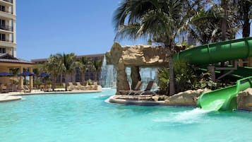 2 outdoor pools, open 8:00 AM to 7:00 PM, pool cabanas (surcharge)