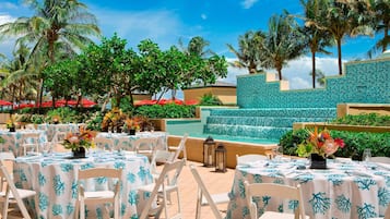 Outdoor banquet area