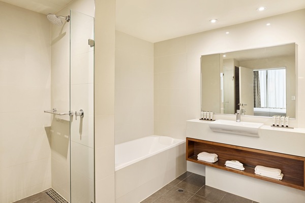 Family Room | Bathroom | Eco-friendly toiletries, hair dryer, towels, soap