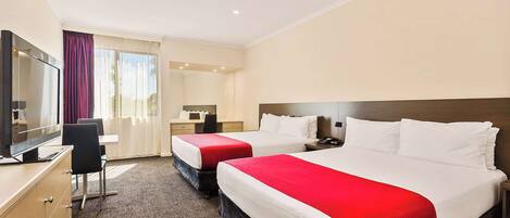 Schreibtisch, laptopgeeigneter Arbeitsplatz, Verdunkelungsvorhänge