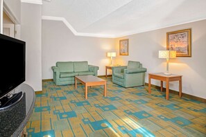 Suite, 1 King Bed, Non Smoking | Premium bedding, desk, blackout drapes, iron/ironing board