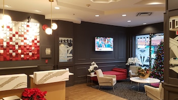Sitting area in hotel lobby at Quality Inn & Suites