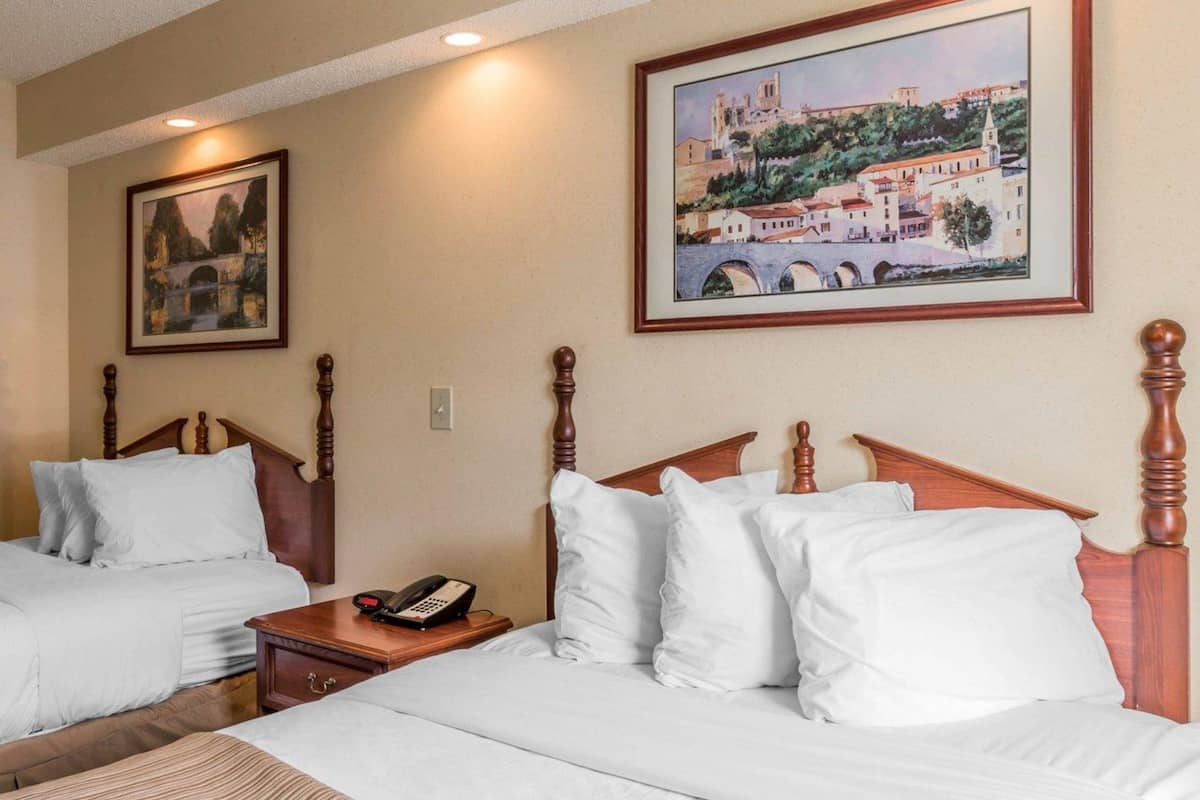Pillowtop beds, desk, iron/ironing board, WiFi (free)