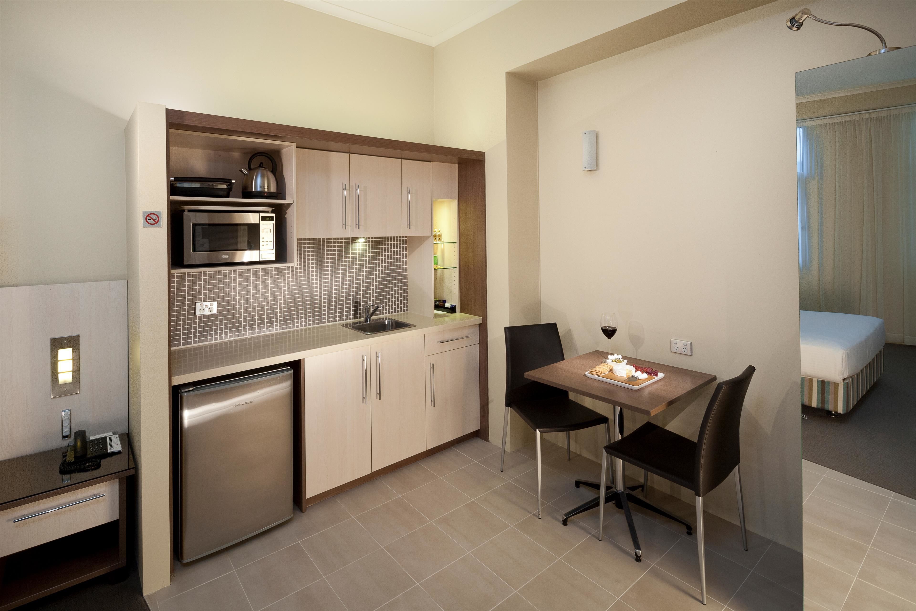 studio 1 queen bed | private kitchen | fridge, microwave, coffee/tea maker, electric kettle