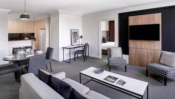 Family Apartment, 2 Bedrooms | Minibar, desk, laptop workspace, blackout curtains