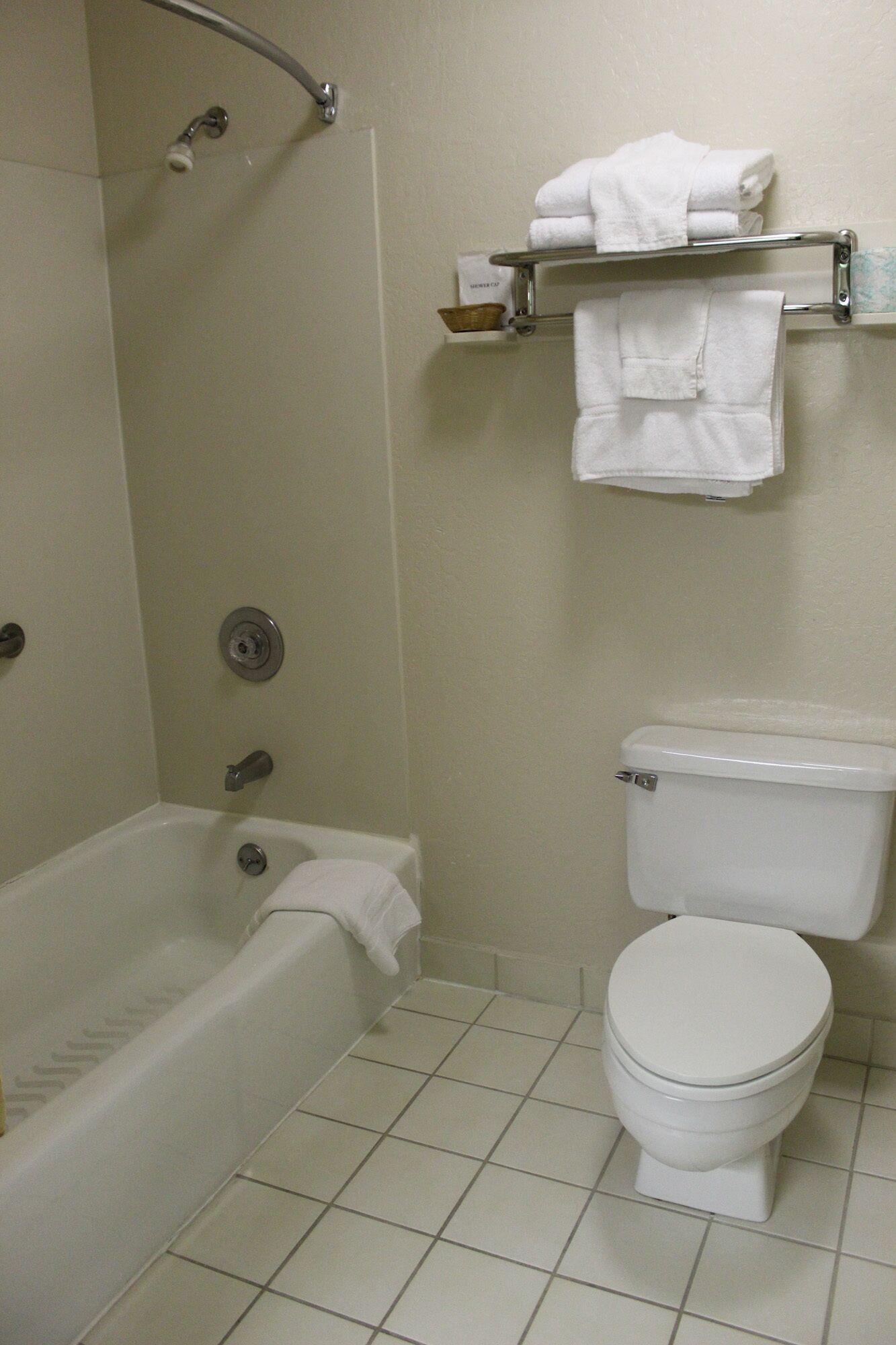 bathtub, free toiletries, towels