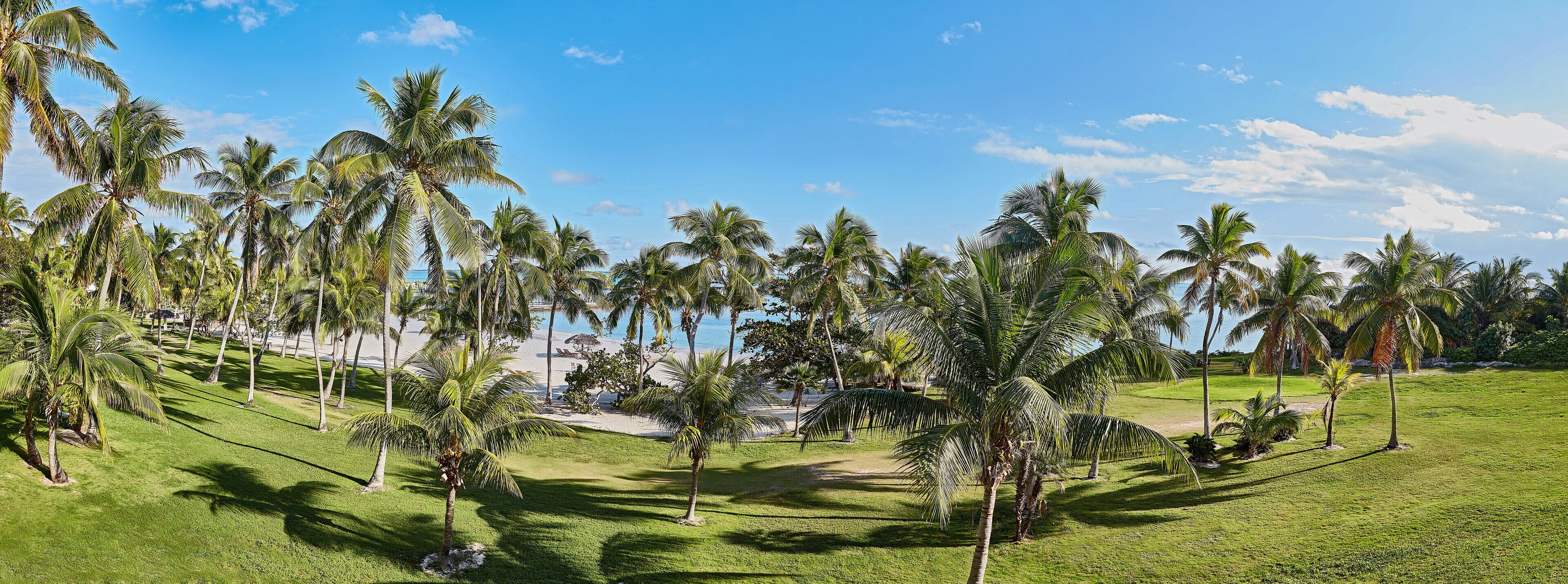 private beach, white sand, free beach cabanas, sun-loungers