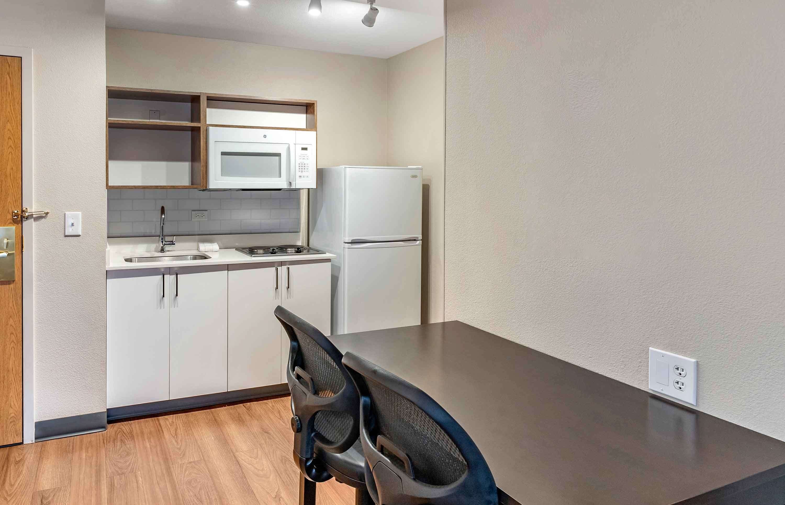 deluxe studio | private kitchen | fridge, microwave, stovetop, coffee/tea maker